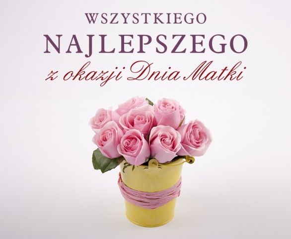 Bukiet kwiatów z napisem wszystkiego najlepszego z okazji Dnia Matki