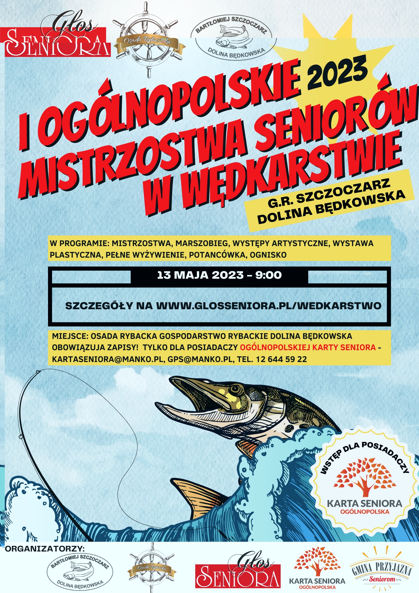 Plakat I Ogólnopolskie Mistrzostwa Seniorów w Wędkarstwie