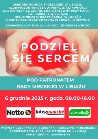 Plakat promujący akcję Podziel się sercem 6 grudnia 2025